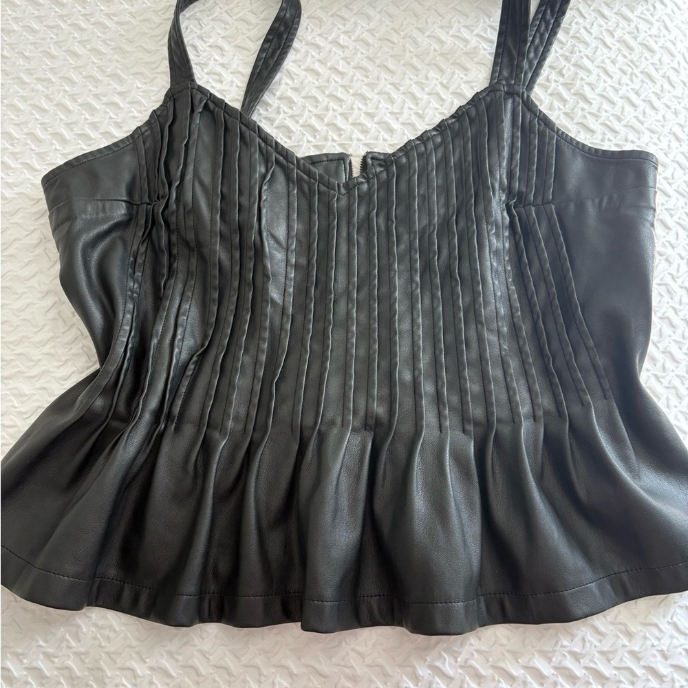 Black Pleated Women's Top